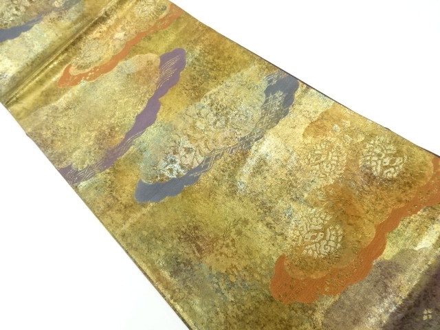 JAPANESE KIMONO / VINTAGE FUKURO OBI / WOVEN BIRD & FLOWER ARABESQUE